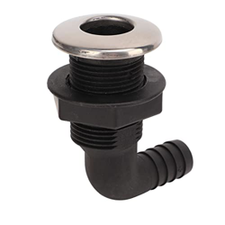 Uxsiya Connettore del Tubo dello Scafo, Presa a Gomito Marino, Resistente alla corrosione, Struttura Robusta da 3/4 Pollici Nera per Camper en oferta