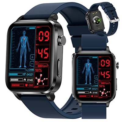 Smartwatch ECG per Donna Uomo, Tracker Fitness PPG HRV con Monitoraggio del Sonno della Pressione Sanguigna SpO2 della Frequenza Cardiaca della Temper