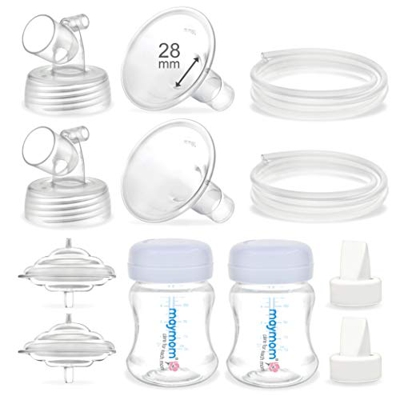 Maymom - Parti per pompa, compatibili con Spectra S2, Spectra S1, flangia a due pezzi 28 mm (scudo separabile e connettore) non originali Spectra Pump
