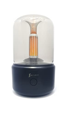 Diffusore di aromi, oli essenziali per aromaterapia a ultrasuoni, mini umidificatore a lume di candela LED [A++], decorazione per casa, ufficio e hote