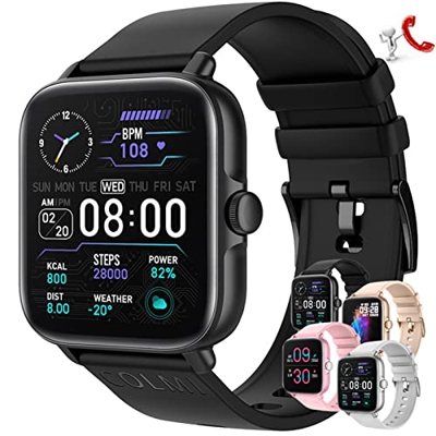 Smartwatch Orologio Intelligente per Le Donne Uomini, Rispondi Bluetooth alle Chiamate Chat Vocale Tracker di Fitness con Monitoraggio della Frequenza