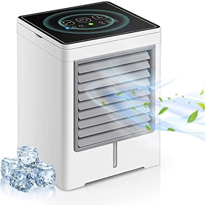 FUUIE Raffreddatore d'Aria Personale, Condizionatore Evaporativo Portatile con Ventola di Raffreddamento Desktop Touch Screen Un 3 velocità del, per C