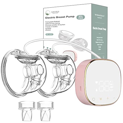 TOVVILD Doppio Tiralatte, Tiralatte Elettrico portatile con 3 modalità e 9 livelli, Touchscreen Sensibile, senza BPA, Massaggio e Funzione Suck, flang
