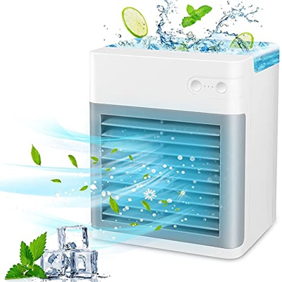 SHAPOKY Condizionatore d'aria portatile, ventilatore personale per nebulizzazione evaporativa ventilatore climatizzatore con maniglia per stanza e est