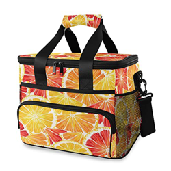 Borsa termica termica isolata da 15 l, colore: arancione limone, senza soluzione di continuità, con manico a spalla, per esterni, viaggi, shopping, ca características