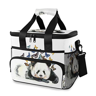 Panda Butterfly - Borsa termica termica per acquerello, 15 l, con manico a spalla, per esterni, viaggi, shopping, campeggio, auto