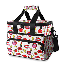 Borsa termica per labbra rossetto, 15 l, a prova di perdite, portatile, con manico, per esterni, viaggi, shopping, campeggio, auto características