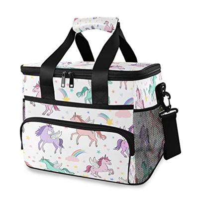 Unicorns - Borsa termica termica isolata da 15 l, con manico a spalla, per esterni, viaggi, shopping, campeggio, auto