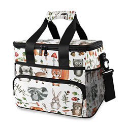 Woodland Animals of Cute Cooler Bag Isolato Cestino da picnic 15L Portatile a tenuta stagna, con manico a spalla, per esterni, viaggi, shopping, campe precio