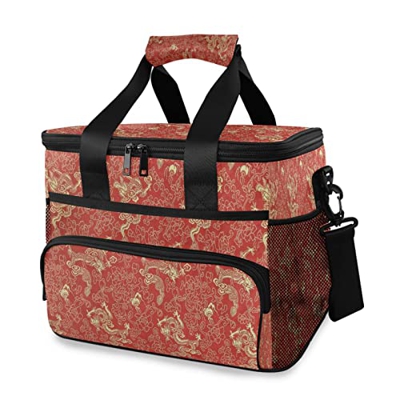 Golden Dragon - Borsa termica termica isolata da 15 l a tenuta stagna, con manico a spalla, per esterni, viaggi, shopping, campeggio, auto