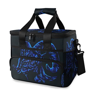 Borsa termica isolata per picnic, con testa di capra, 15 l, portatile, a prova di perdite, con manico, per esterni, viaggi, shopping, campeggio, auto