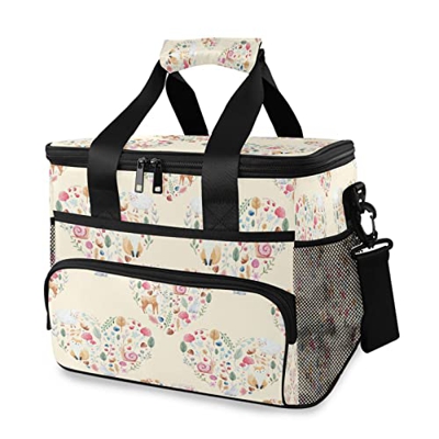 Borsa termica termica termica a forma di cuore, con motivo a forma di cuore, 15 l, portatile, a prova di perdite, con manico a spalla, per esterni, vi