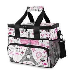 Elegante borsa termica Paris Eiffel Tower Borsa termica termica da 15 l a tenuta stagna portatile con manico a spalla per esterni, viaggi, shopping, c características