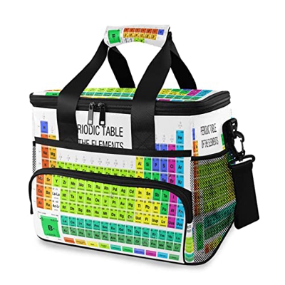 Borsa termica isolata da tavolo periodica, 15 l, borsa termica portatile a tenuta stagna, con manico a spalla, per esterni, viaggi, shopping, campeggi