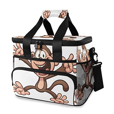 Scimmia - Borsa termica per picnic isolata da 15 l, a tenuta stagna, con manico a spalla, per esterni, viaggi, shopping, campeggio, auto