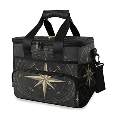 Bussola - Borsa termica isolata da picnic, 15 l, a tenuta stagna, con manico a spalla, per esterni, viaggi, shopping, campeggio, auto