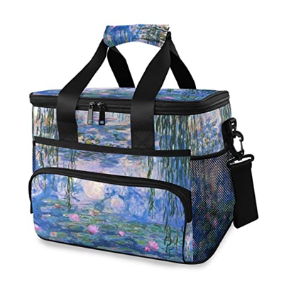 Monet - Borsa termica termica per pittura a olio, 15 l, con manico a spalla per esterni, viaggi, shopping, campeggio, auto