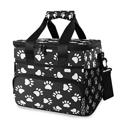 Paw Print - Borsa termica termica isolata da 15 l, a tenuta stagna, con manico a spalla, per esterni, viaggi, shopping, campeggio, auto