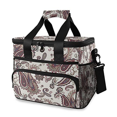 Indian Paisley - Borsa termica alla moda, isolata da picnic, 15 l, a prova di perdite, portatile, con manico, per esterni, viaggi, shopping, campeggio