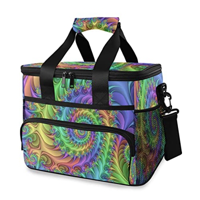 Hippie - Borsa termica da 15 l, a tenuta stagna, con manico a spalla, per esterni, viaggi, shopping, campeggio, auto