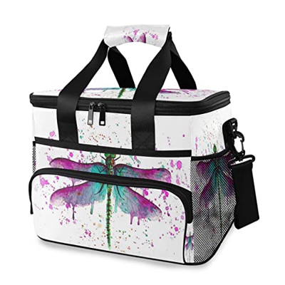 Libellula Graffiti Bella borsa termica isolata Cestino da picnic 15L a tenuta stagna portatile con manico spalla per esterni, viaggi, shopping, campeg