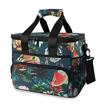 Borsa termica termica termica con anguria floreale isolata da 15 l a tenuta stagna portatile con manico a spalla per esterni, viaggi, shopping, campeg