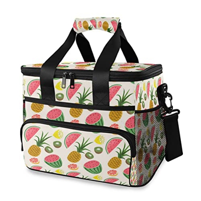Ananas anguria senza soluzione di continuità Borsa termica isolata cestino da picnic 15L portatile a tenuta stagna con maniglia spalla per esterni, vi