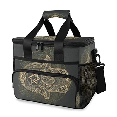 Hand Jew, borsa termica isolata da 15 l, borsa termica portatile a tenuta stagna, con manico a spalla, per esterni, viaggi, shopping, campeggio, auto