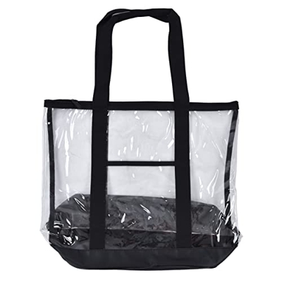 OKJHFD Borsa da Spiaggia in PVC Portatile Riutilizzabile Ad Alta Capacità Trasparente per Piscina Campeggio Picnic Palestra Viaggi (43x20x39cm/16.9x7.