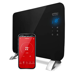 GRIDINLUX | Radiatore elettrico in vetro WiFi 1000W Nero | Riscaldamento termico | Controllo tramite APP mobile | Programmabile 24h 7 giorni | Silenzi en oferta