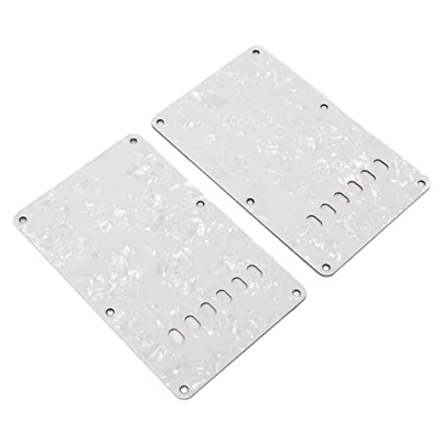 Cover Posteriore per Chitarra Elettrica in Plastica Antigraffio a 6 Fori di Dimensioni Compatte da 2 Pezzi per Strumenti Musicali (Bianco)