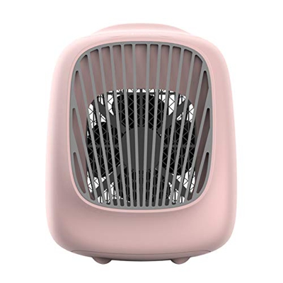 Mini Air Conditioner Portable Air Cooler 7 Colors LED USB Cooler Fan Air Cooling Fan Rechargeable Fan for Office Room White (Pink)