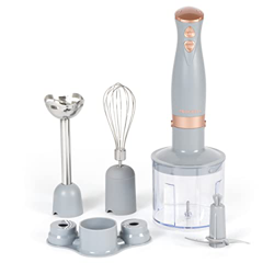 Progress EK2827PGRYPMDIRLG Shimmer 3 In 1 Blender Set, Hand Held Whisking, Blending & Chopping Functions, 2 Speed Settings, Stainless Steel Blades, 50 características