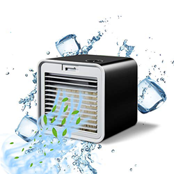 Portable Mini Air Conditioner Fan Personal Space Air Cooler Purifier Humidifier USB Air Cooling Fan for Home Office Black (Black) precio
