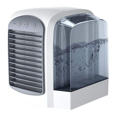 Mini Portable Air Conditioner Humidifier Purifier USB Desktop Air Cooler Fan with Water Tanks Home Gray (Gray)
