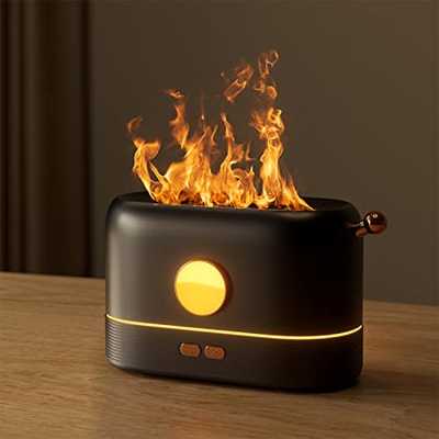 Umidificatore a fiamma 3D, diffusore di oli essenziali per aromaterapia silenzioso portatile con luce notturna a fiamma per casa, ufficio, camera da l