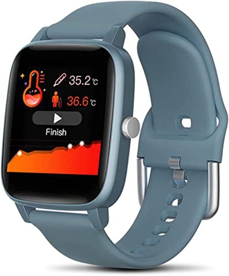 Braccialetto fitness smartwatch con misurazione della temperatura del termometro corporeo, smartwatch con cardiofrequenzimetro pressione sanguigna, tr