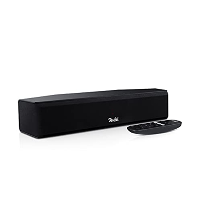 Teufel Cinebar One, Soundbar Bluetooth 5.0 con AptX® C Ultracompatta Sistema Bass Reflex, Nero