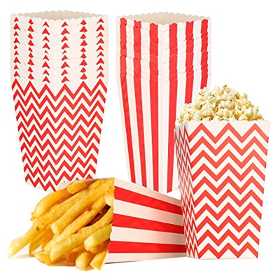 Set di 24 sacchetti per popcorn per popcorn, piccoli contenitori per caramelle, bar, sacchetti regalo, per feste, feste di famiglia, cinema, feste di 