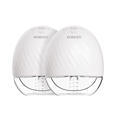 Horigen Tiralatte Elettrico Doppio Indossabile, Set per Tiralatte Portatile Wireless a Mani Libere a Basso Rumore 2 Modalità e 5 Livelli con Inserto C