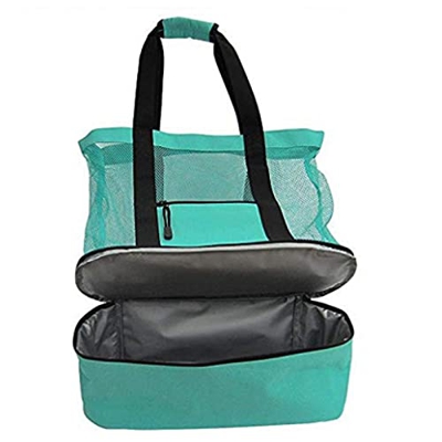 jayzee Borsa da Picnic da Vano Frigorifero in Rete Borsa da Spiaggia Chiusa con Cerniera Oversize-Verde
