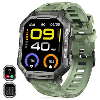 Orologio Smartwatch Uomo Fitness - Orologi Digitale Impermeabile Bluetooth Parlante (risposta/chiamata) Militare Smart Watch 1,82" Sport Tracker Cardi