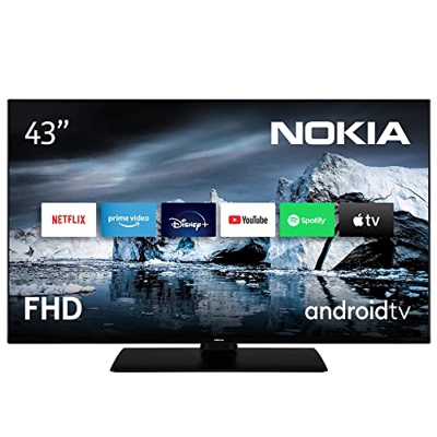 Nokia Smart Televisione Android TV - 43 Pollici (108 cm) Televisore HD, HDR10, WiFi, LED, DVB-C/S2/T2, Google Play Store, Netflix, Prime Video, Disney