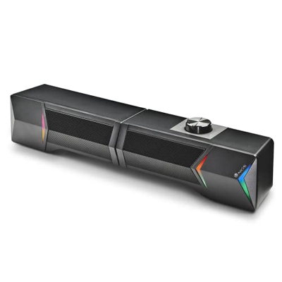 NGS GSX-B1200 - Barra Sonora Rimovible 2.0 Gaming, Potenza in Uscita 12W, Luci RGB, Compatibile con Bluetooth 5.0 + Tecnologia di Ingresso Jack