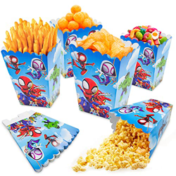 Spiderman Scatole per Popcorn 12 Pezzi,Spiderman Sacchetti Popcorn,Spiderman Scatole di Caramella,Popcorn Contenitori Scatole di Carta,Feste di Comple en oferta