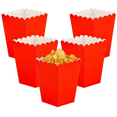 CC wonderland zone 24 mini sacchetti per popcorn in carta, colore rosso, per feste