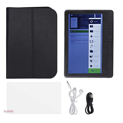 Lettore Elettronico, 7 Pollici 800X480 E-Book con Schermo LCD TFT A Colori, Portatile Lettore di Libri Elettronici con Custodia Protettiva, Carta Elet
