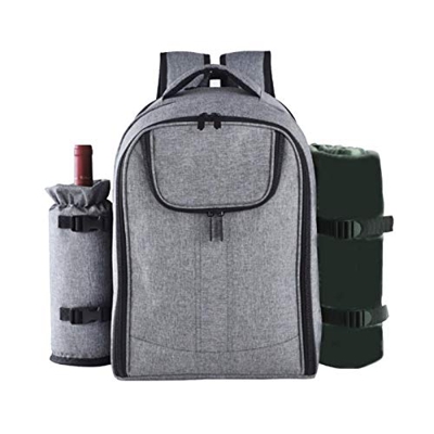 Bagalqio Zaino da Picnic All'aperto Custodia Termica per Stoviglie Portatile Confezione da 4 Persone con Custodia Impermeabile Isolata per Campeggio A