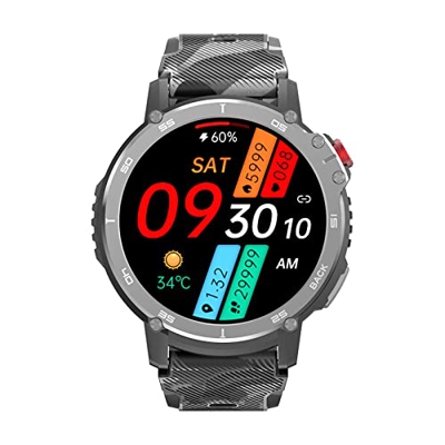 Smartwatch, 1,6'' Orologio Fitness Donna Uomo con Contapassi Saturimetro Sonno Cardiofrequenzimetro da Polso, Activity Fitness Tracker Contapassi Cron