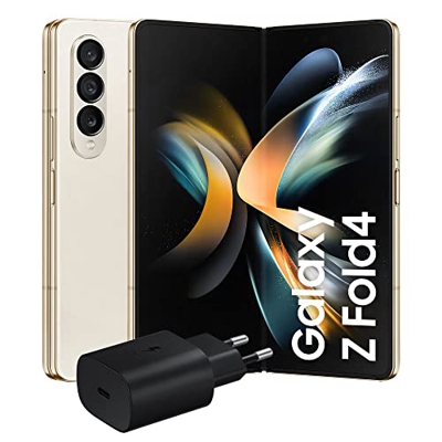 Samsung Galaxy Z Fold4 Smartphone 5G Caricatore incluso, Smartphone pieghevole Android SIM Free, 512GB, Display Dynamic AMOLED 2X 6.2”/7.6”1,2, Beige 